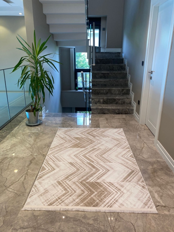 This rug bamboo texture, bringing a natural and organic feel to your home decor .