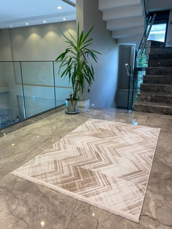 This rug bamboo texture, bringing a natural and organic feel to your home decor .