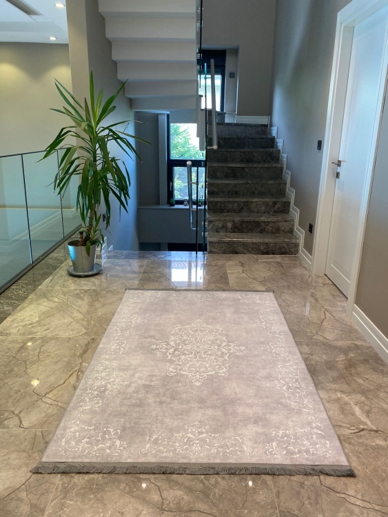 This rug bamboo texture, bringing a natural and organic feel to your home decor .
