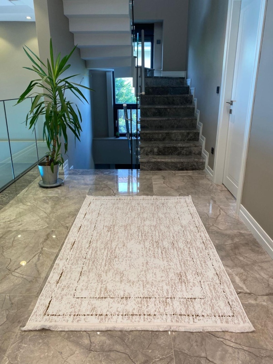 This rug bamboo texture, bringing a natural and organic feel to your home decor .