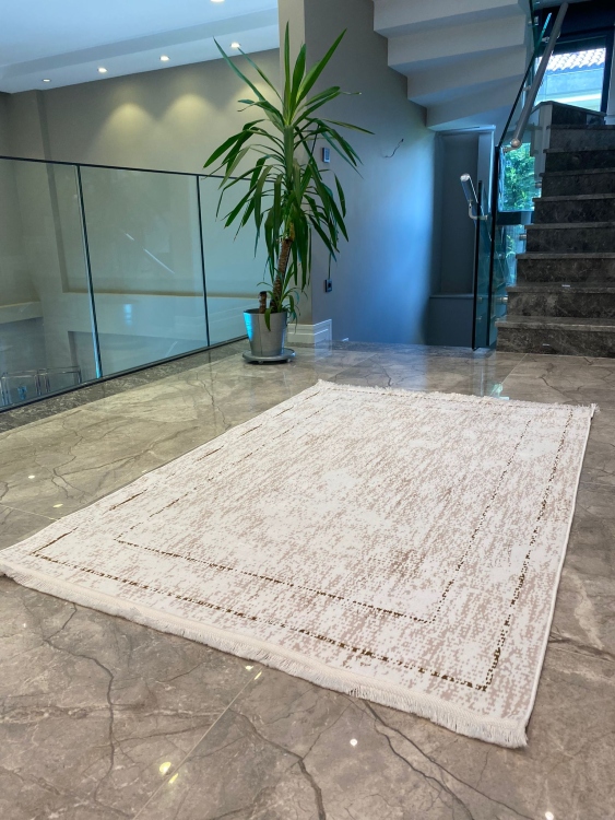 This rug bamboo texture, bringing a natural and organic feel to your home decor .