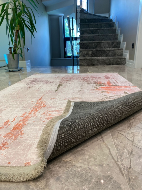 This rug bamboo texture, bringing a natural and organic feel to your home decor .