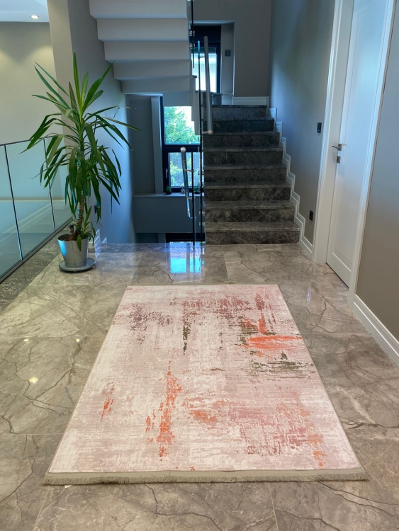 This rug bamboo texture, bringing a natural and organic feel to your home decor .
