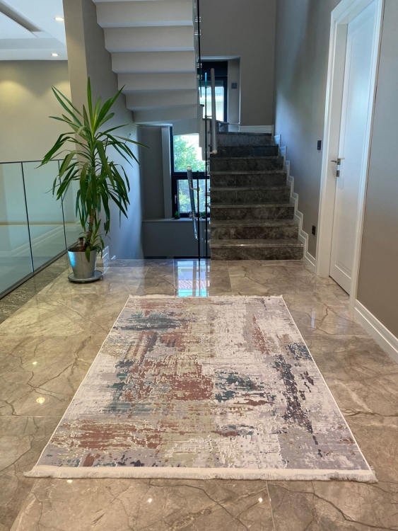 This rug bamboo texture, bringing a natural and organic feel to your home decor .