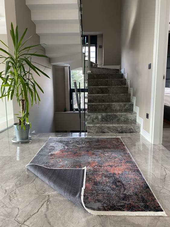 This rug bamboo texture, bringing a natural and organic feel to your home decor .