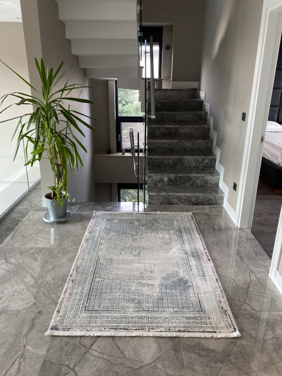 This rug bamboo texture, bringing a natural and organic feel to your home decor .