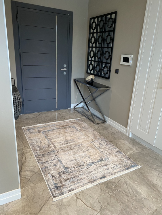 This rug bamboo texture, bringing a natural and organic feel to your home decor .