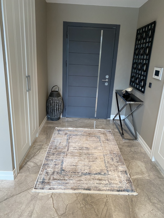 This rug bamboo texture, bringing a natural and organic feel to your home decor .
