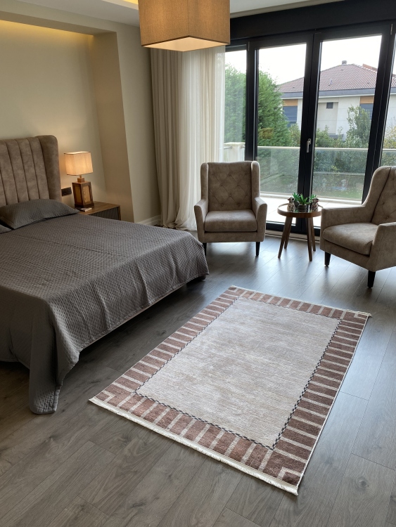 This rug bamboo texture, bringing a natural and organic feel to your home decor .