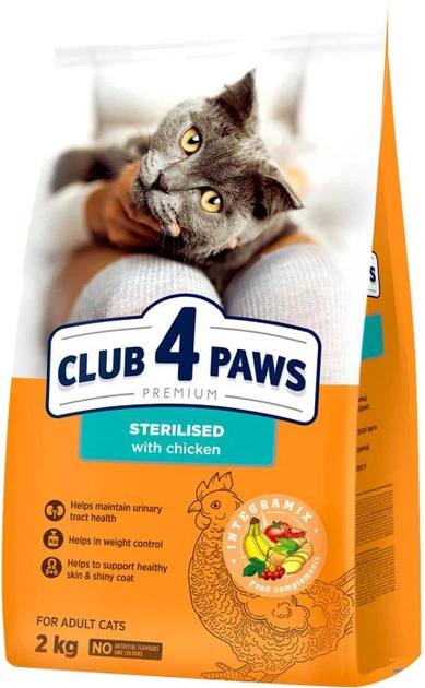 Club 4 Paws - Dry Food for sterilized  Cats with Chicken Flavor, for  Adult Cats 