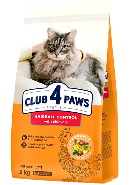 Club 4 Paws - Dry Food for Cats with  hairball control  Flavor, for  Adult Cats 