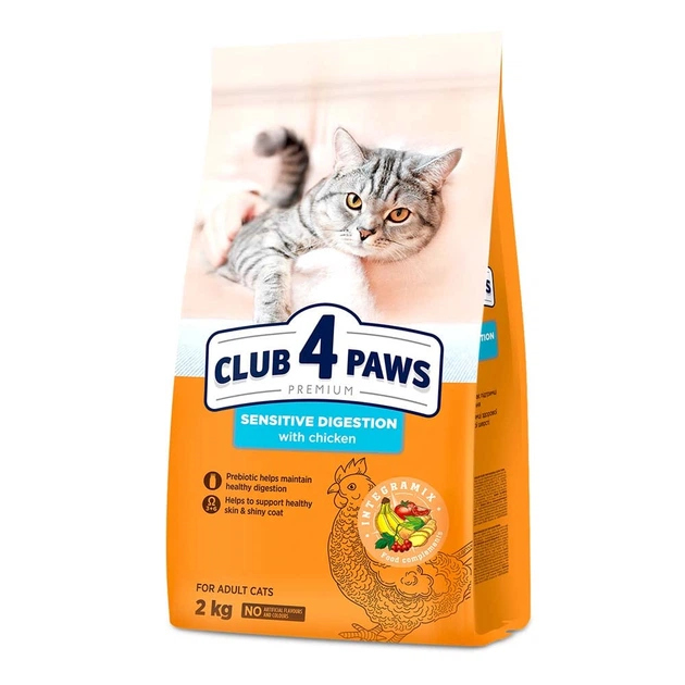 Club 4 Paws - Dry Food for Cats with  sensitive digestion  Flavor, for  Adult Cats 