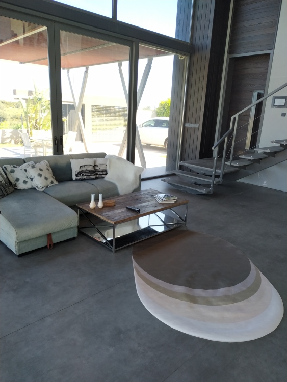 Printed velvet rug