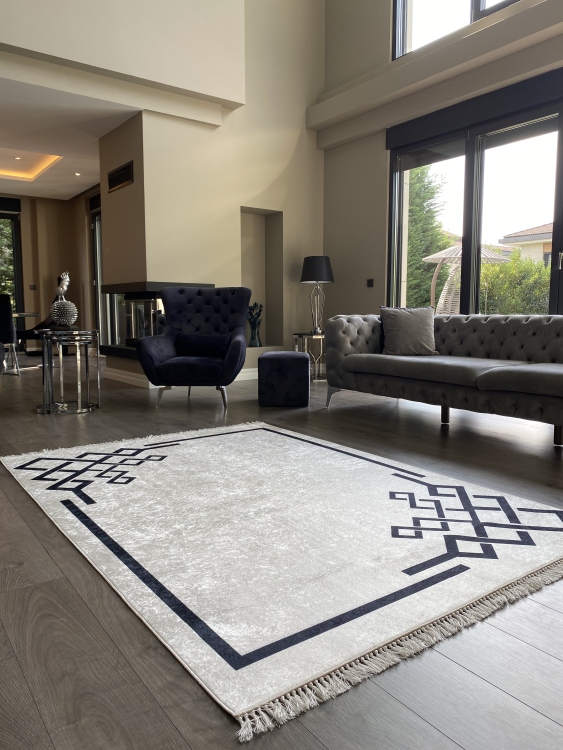 Printed velvet rug