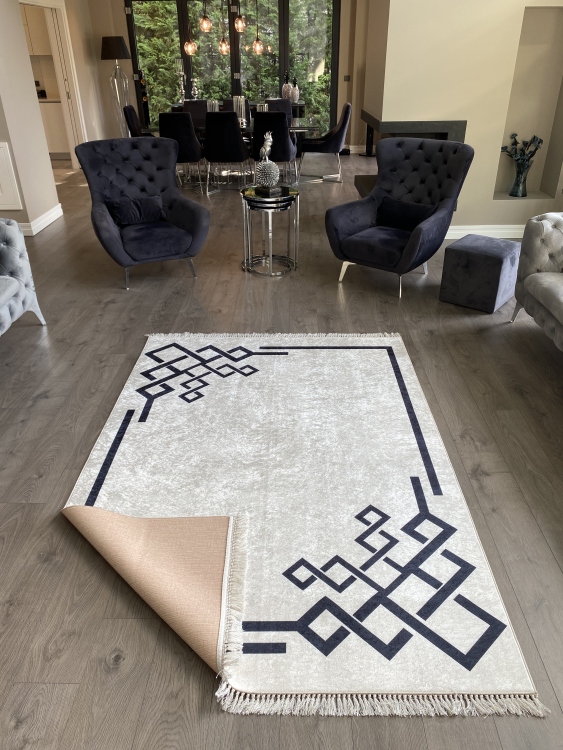 Printed velvet rug