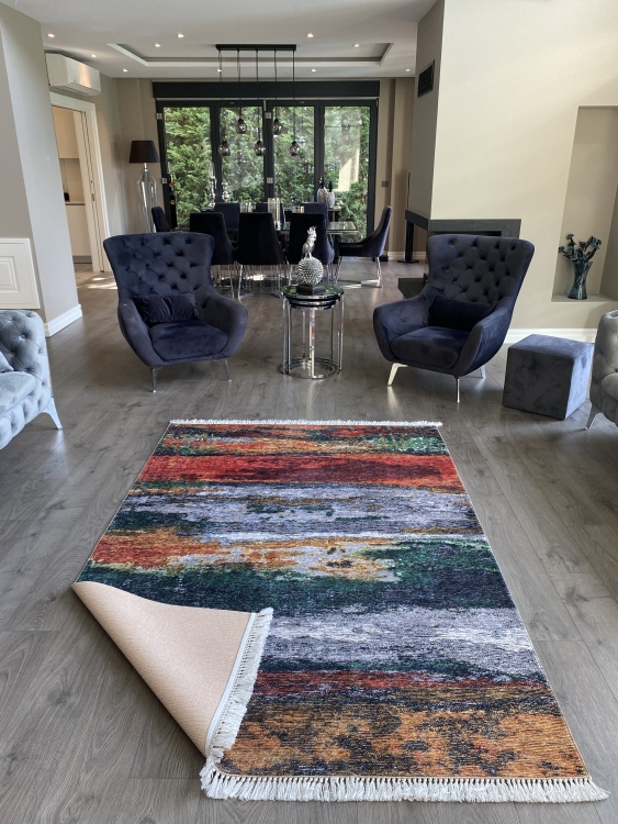 Printed velvet rug
