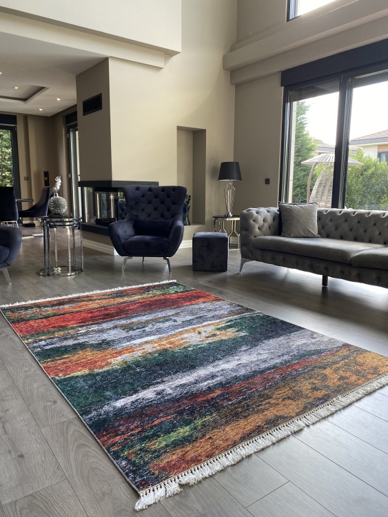 Printed velvet rug