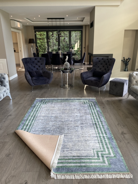 Printed velvet rug