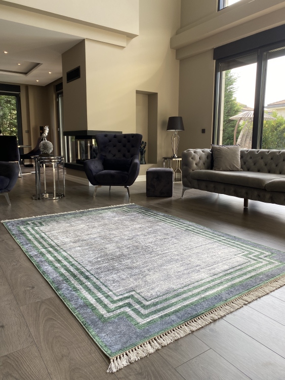 Printed velvet rug