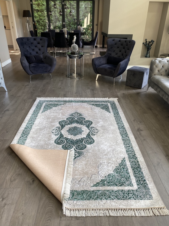 Printed velvet rug