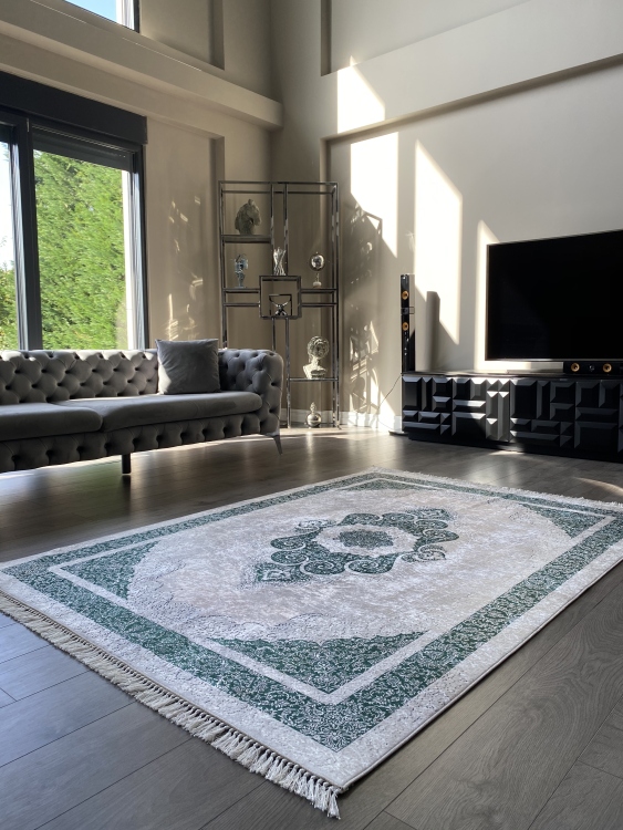 Printed velvet rug