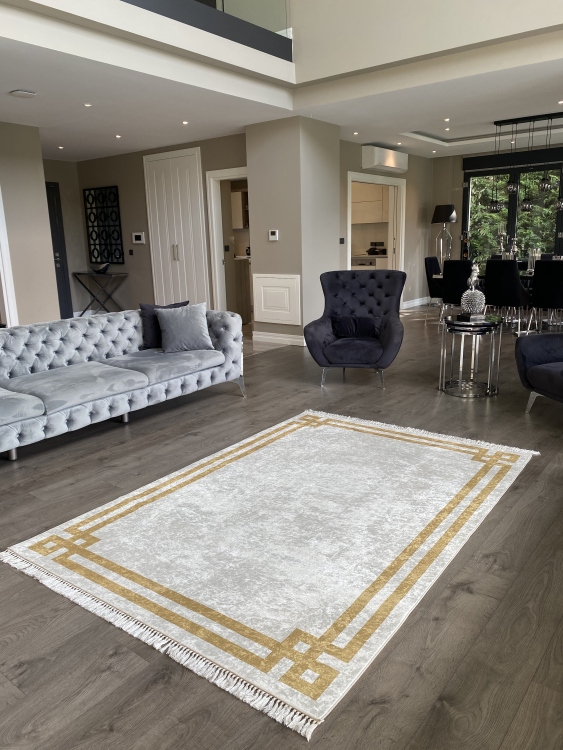 Printed velvet rug