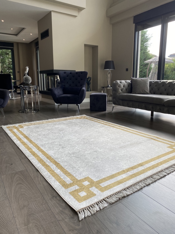 Printed velvet rug