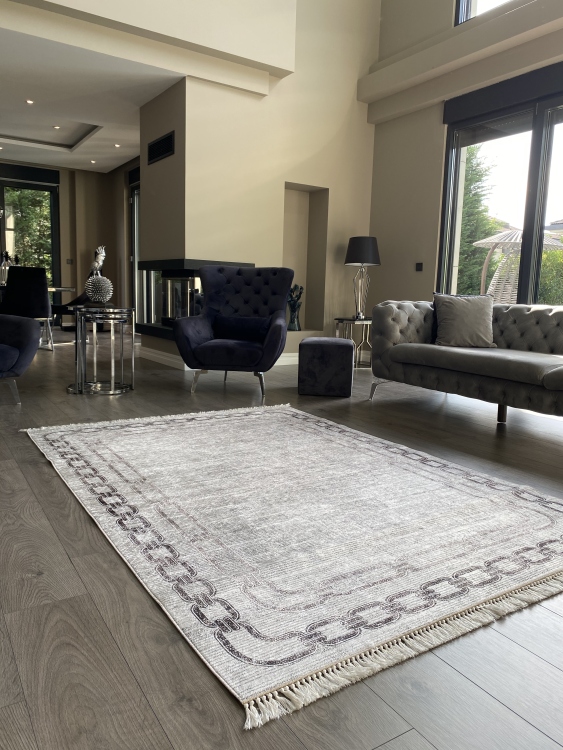 Printed velvet rug
