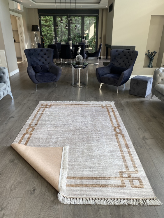 Printed velvet rug