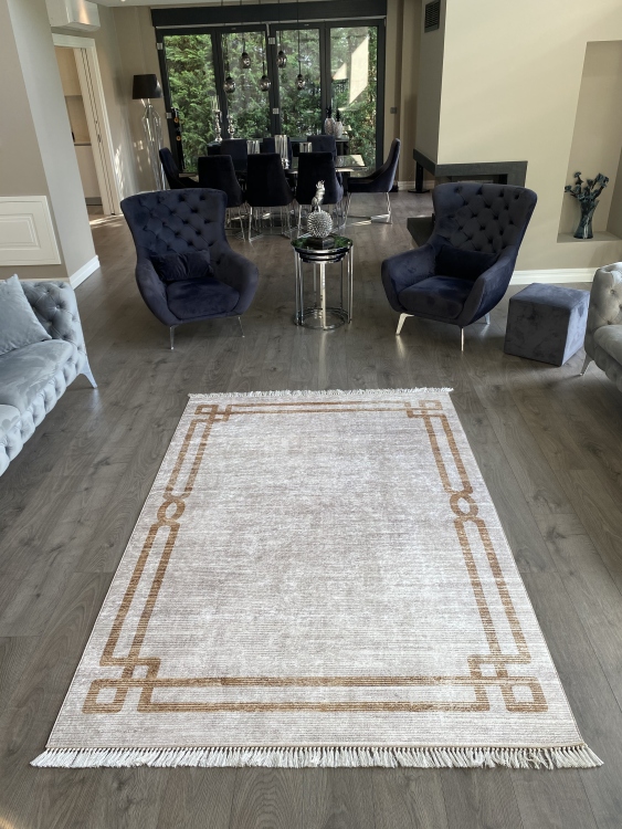 Printed velvet rug