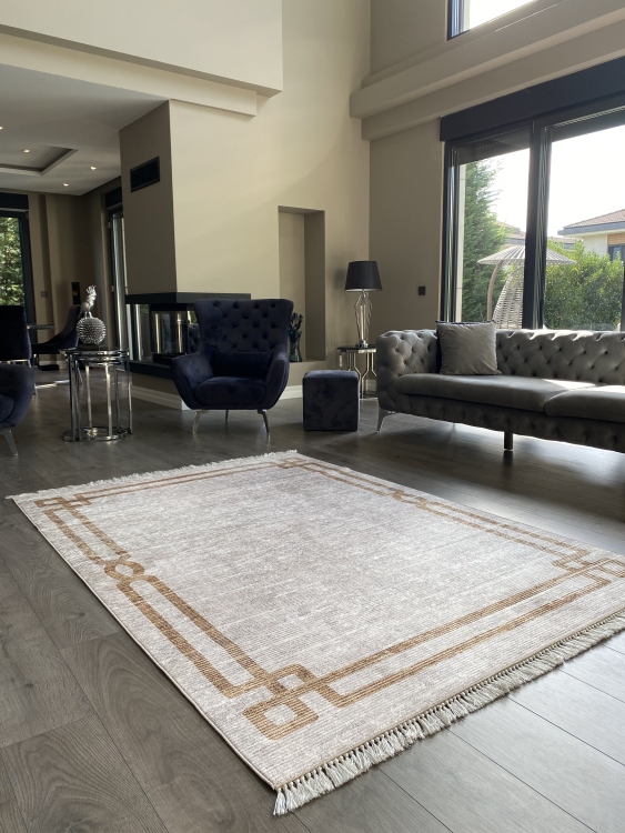 Printed velvet rug