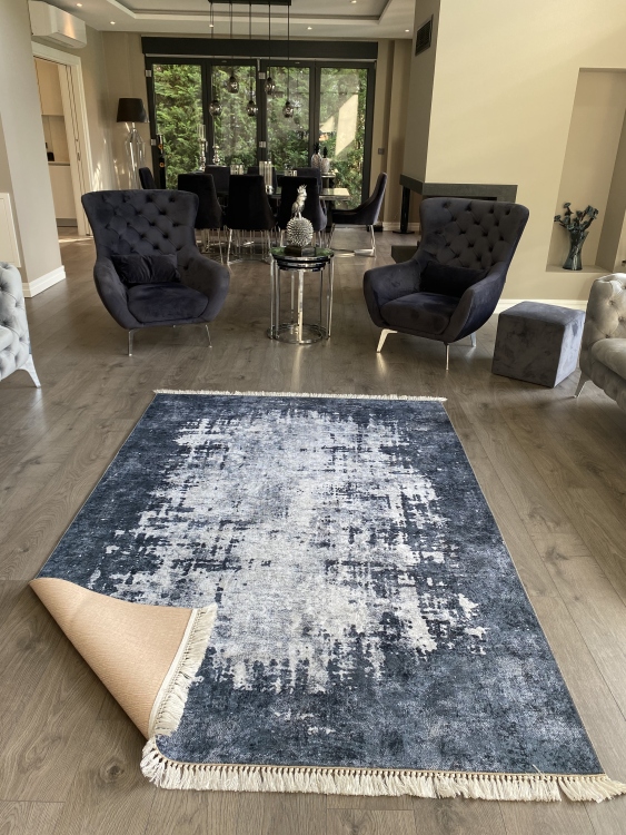 Printed velvet rug