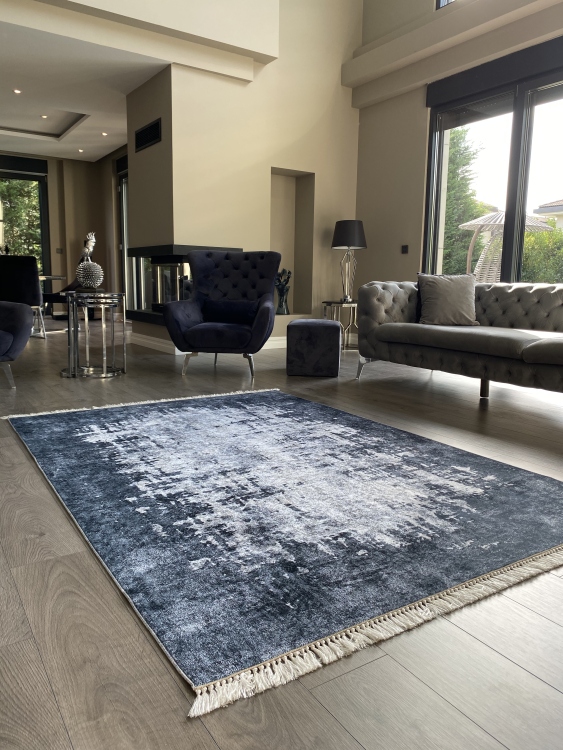Printed velvet rug