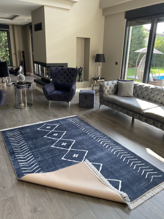 Printed velvet rug
