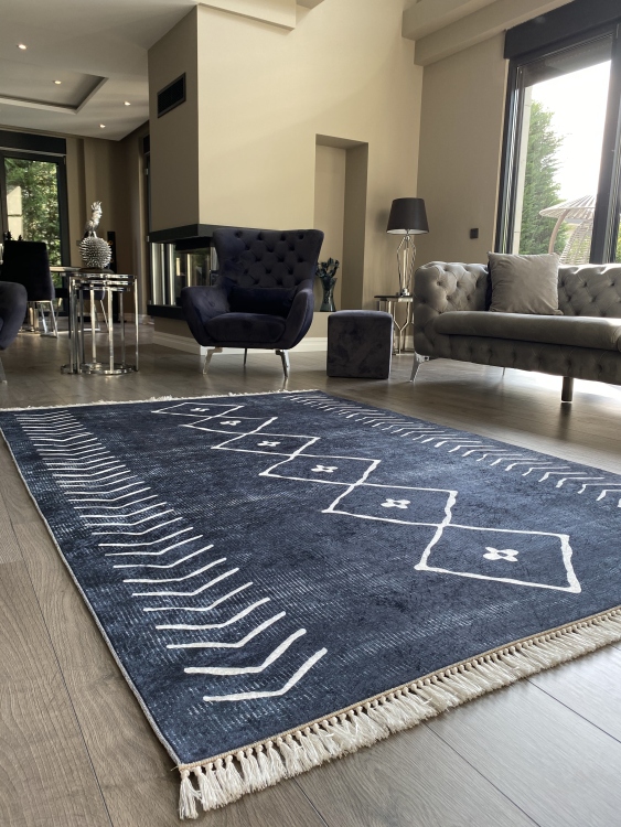 Printed velvet rug