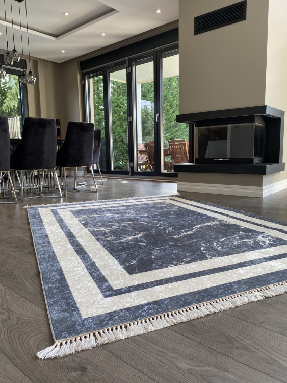 Printed velvet rug