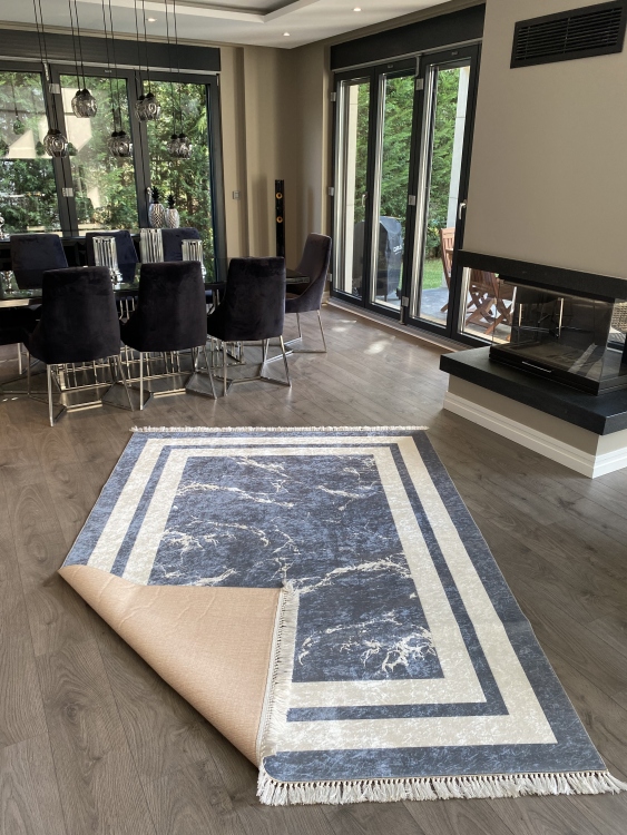 Printed velvet rug