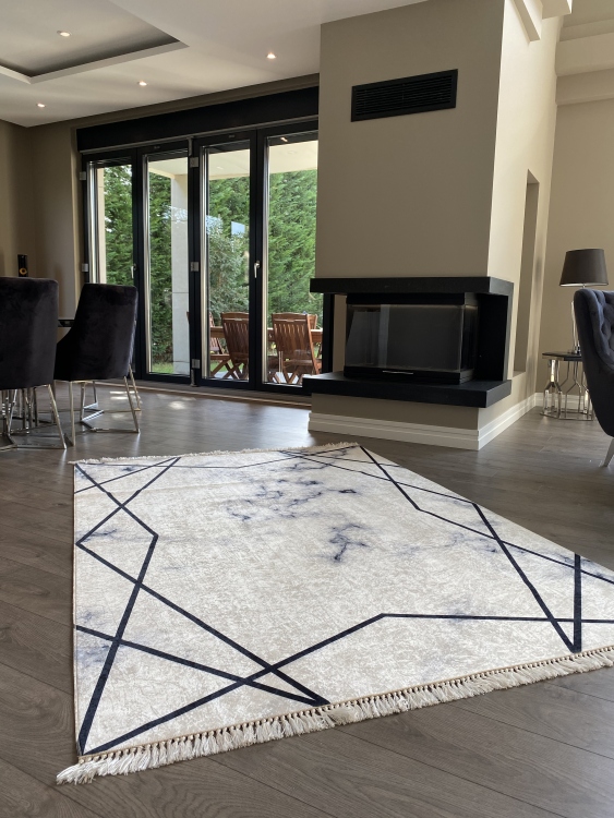 Printed velvet rug