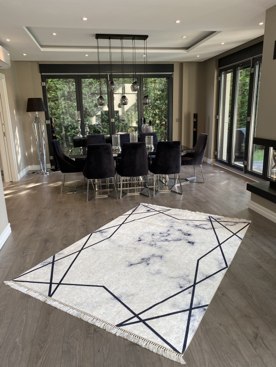 Printed velvet rug