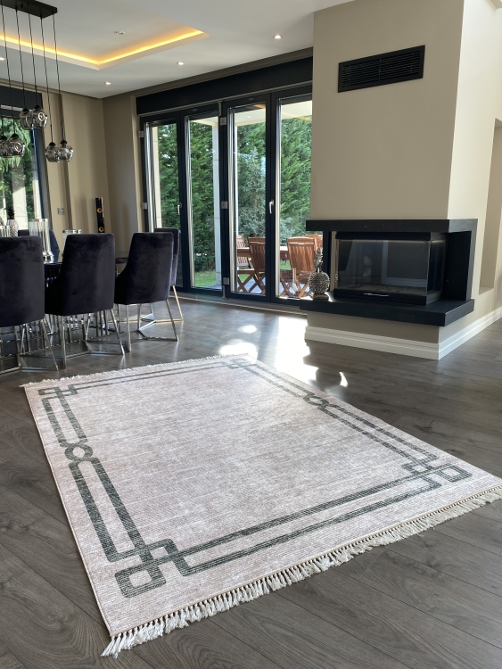 Printed velvet rug