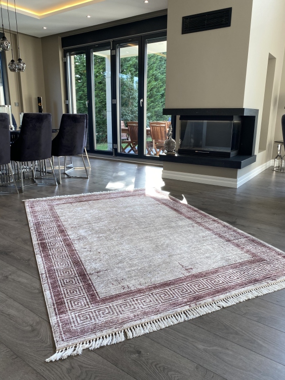 Printed velvet rug