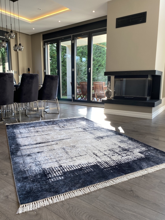 Printed velvet rug
