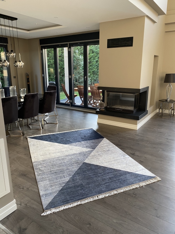 Printed velvet rug