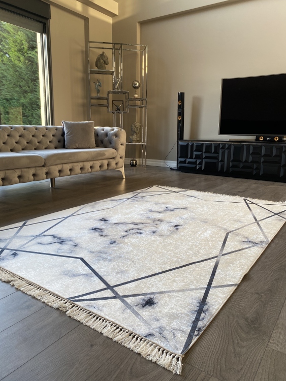 Printed velvet rug