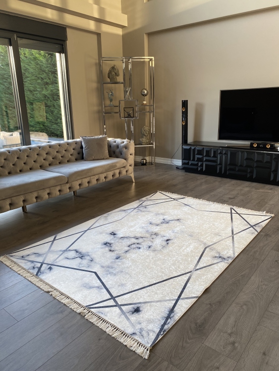 Printed velvet rug
