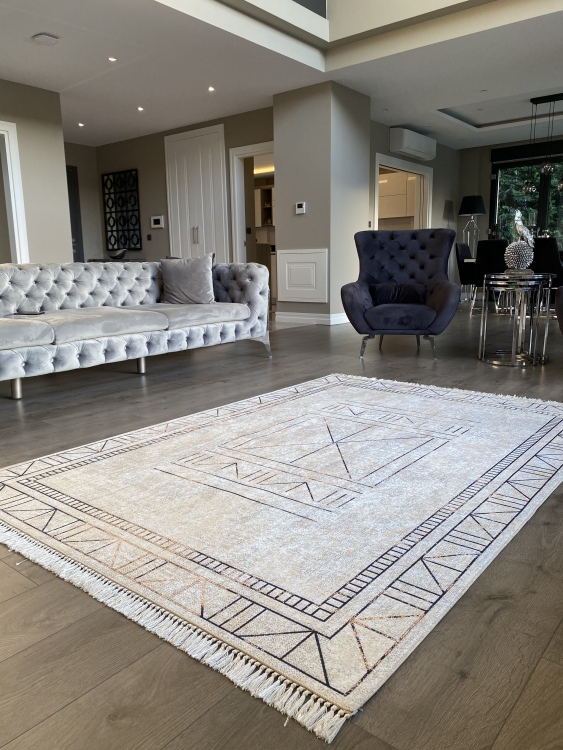 Printed velvet rug