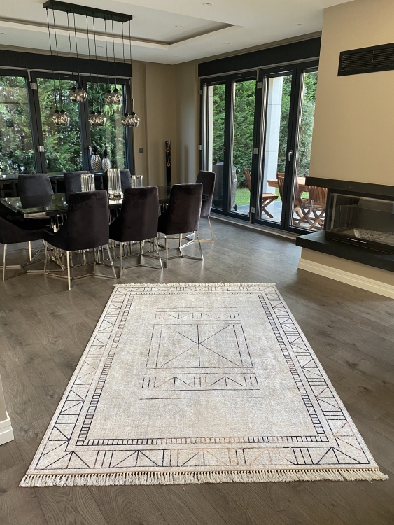 Printed velvet rug