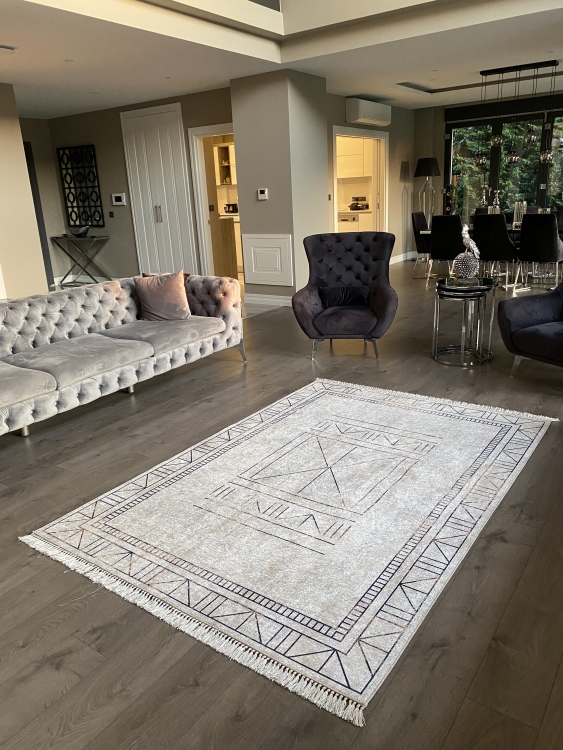 Printed velvet rug