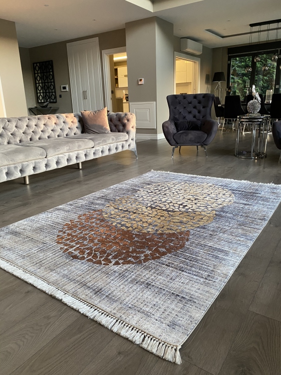 Printed velvet rug