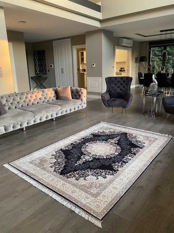 Printed velvet rug